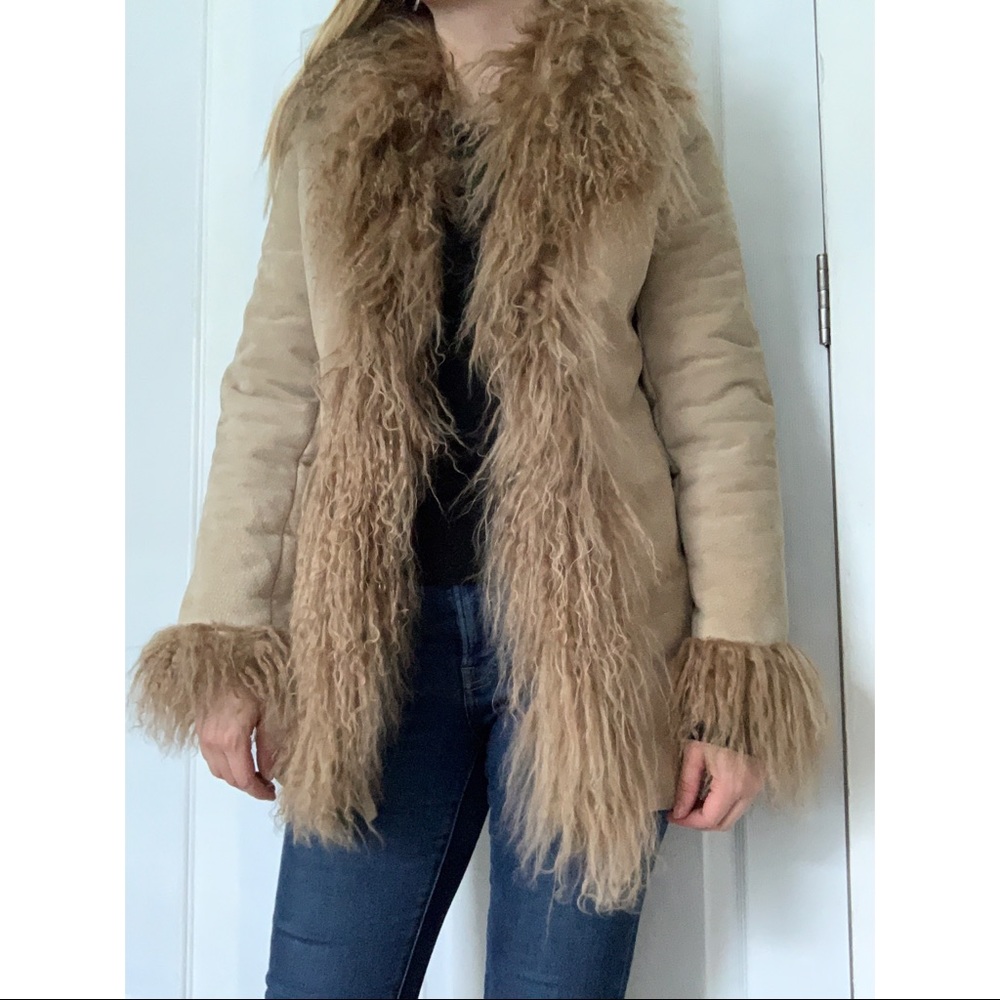 Penny Lane faux fur suede coat